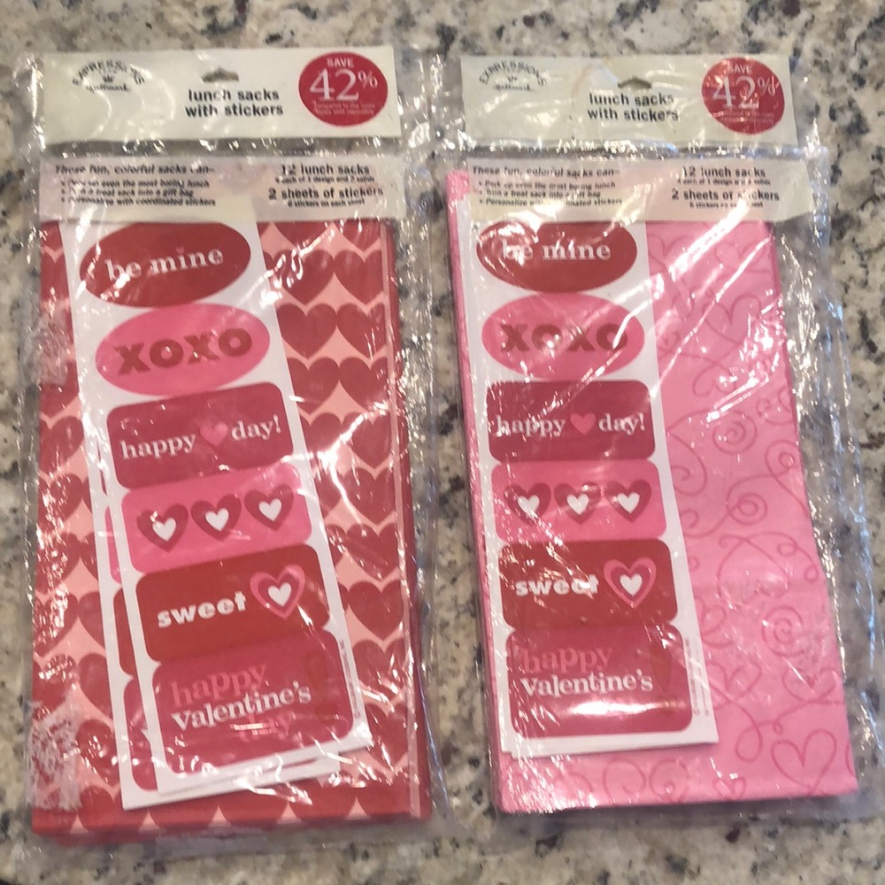 NEW LISTING!!! Heart Love Valentine's Everyday Lunch Snack Goodie Gift Bags 24